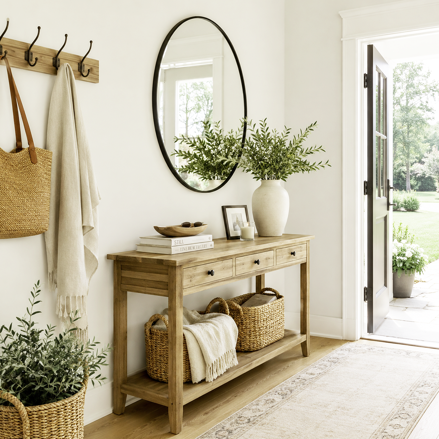 intense white painted entryway