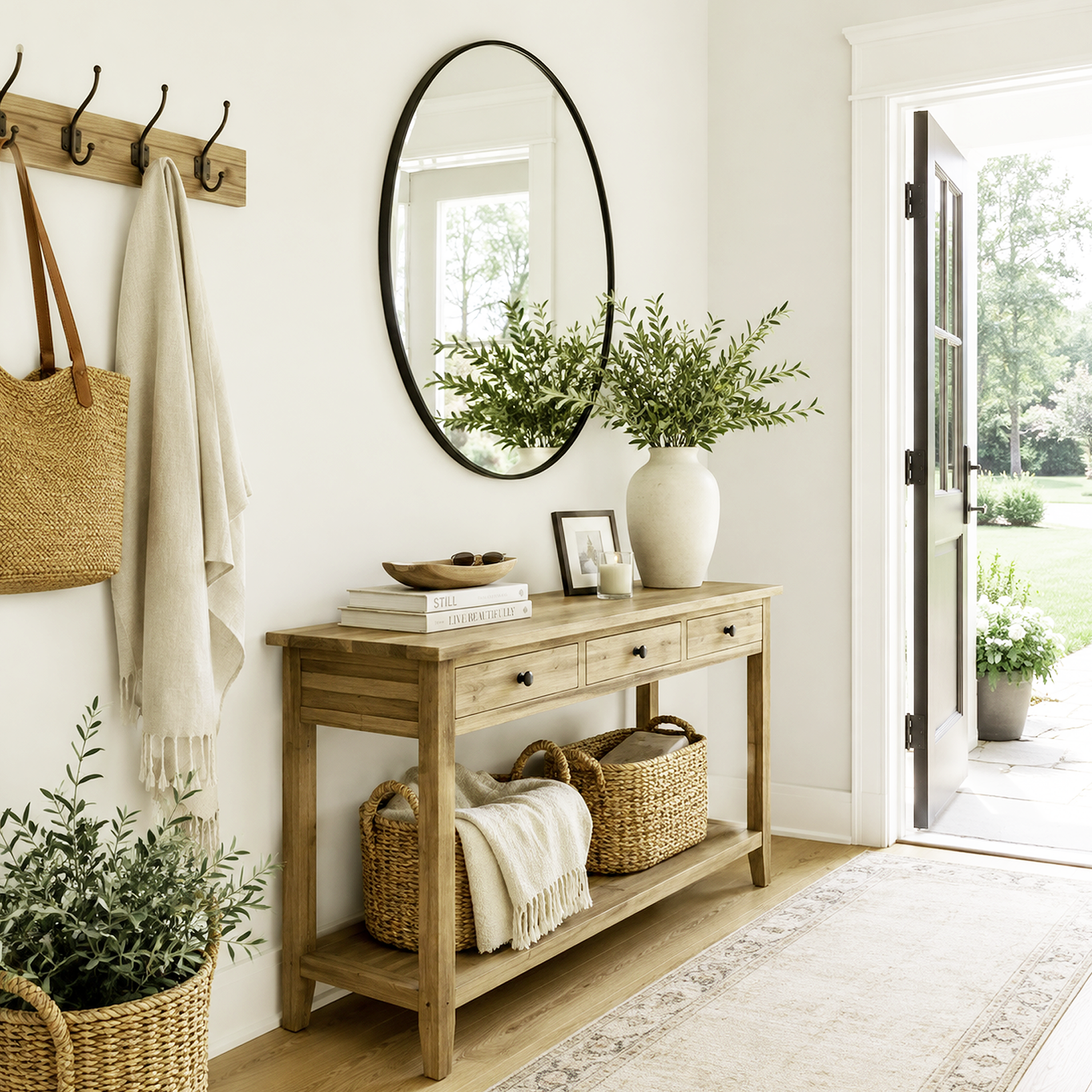 intense white painted entryway
