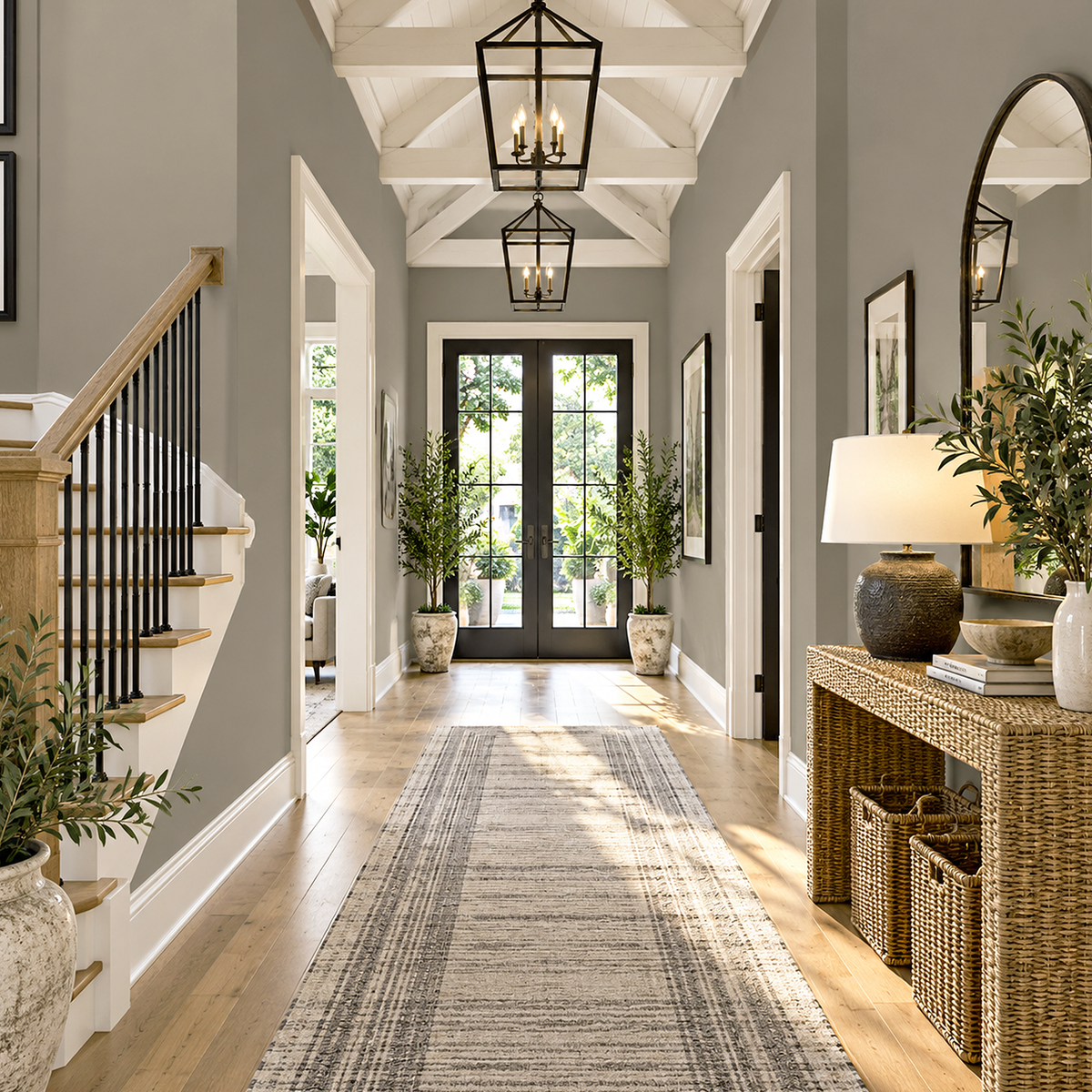 iron gate painted hallway