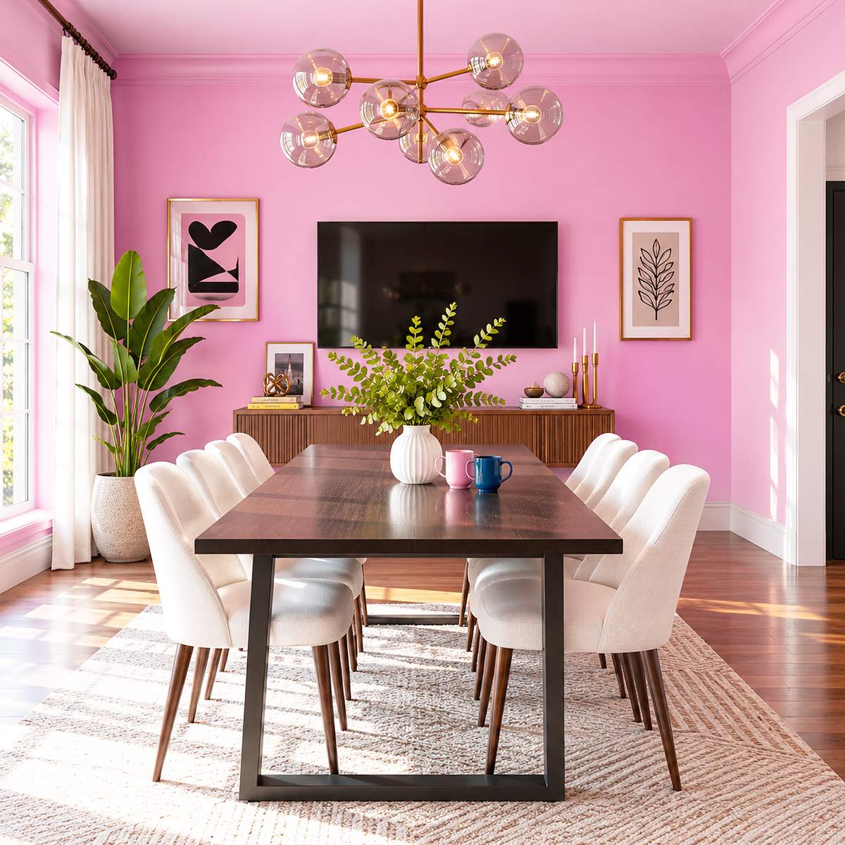 island sunset painted dining room