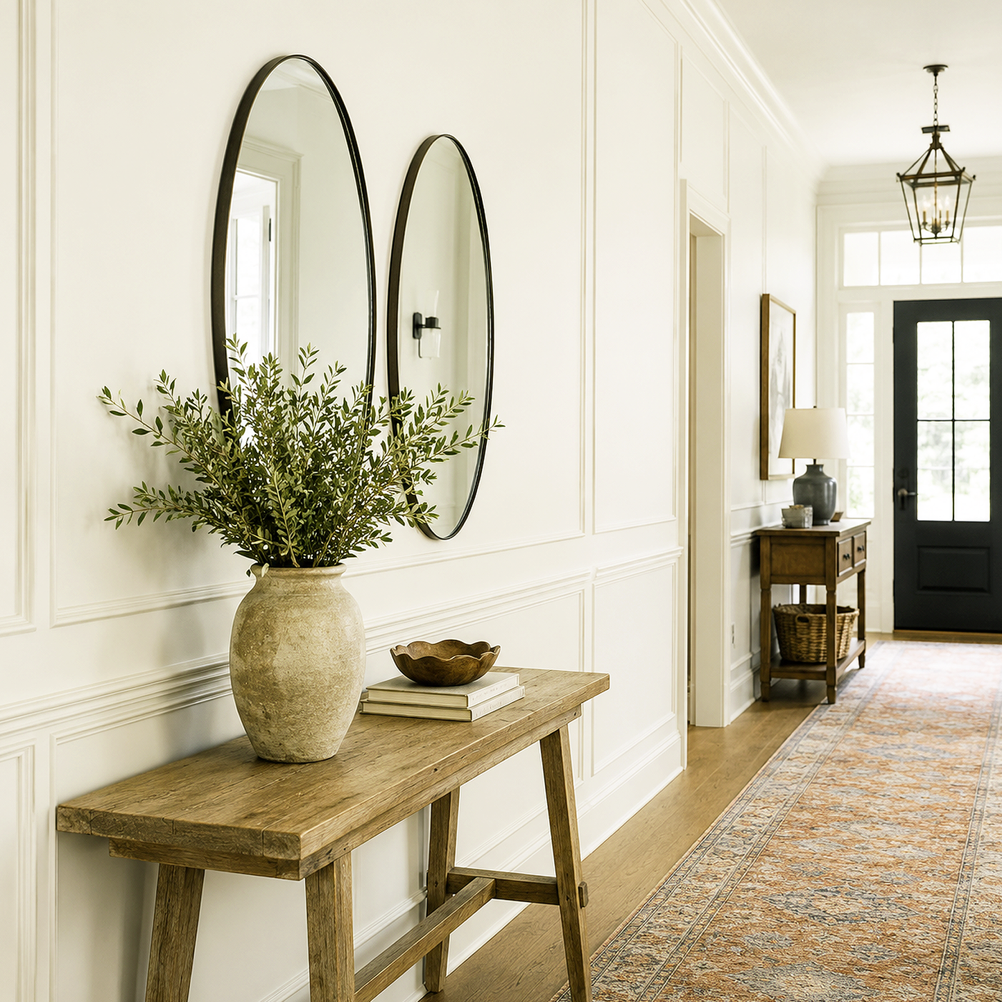 ivory white painted hallway