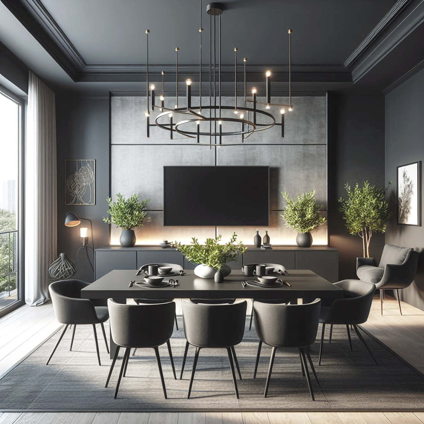 kendall charcoal painted dinning room