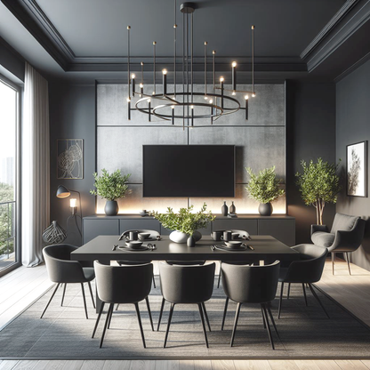 kendall charcoal painted dinning room