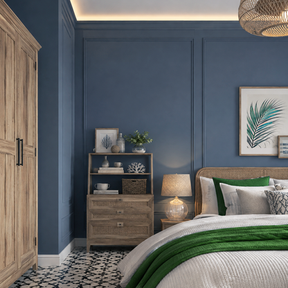kensington blue painted bedroom