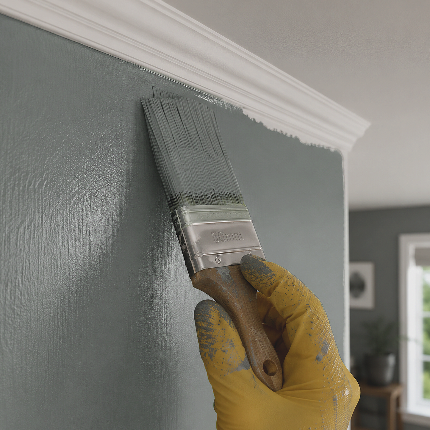 kitty gray paint brush