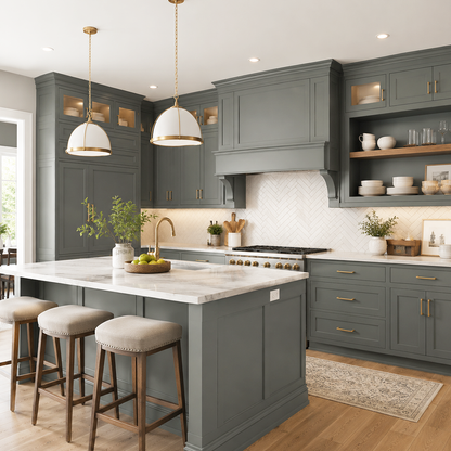 kitty gray painted kitchen
