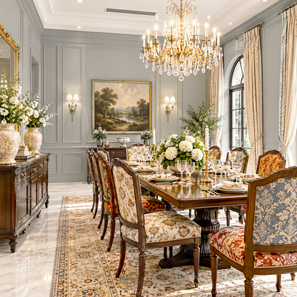 la paloma gray painted dining room