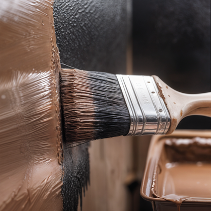 leather saddle brown paint brush