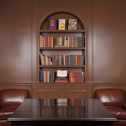 leather saddle brown painted library