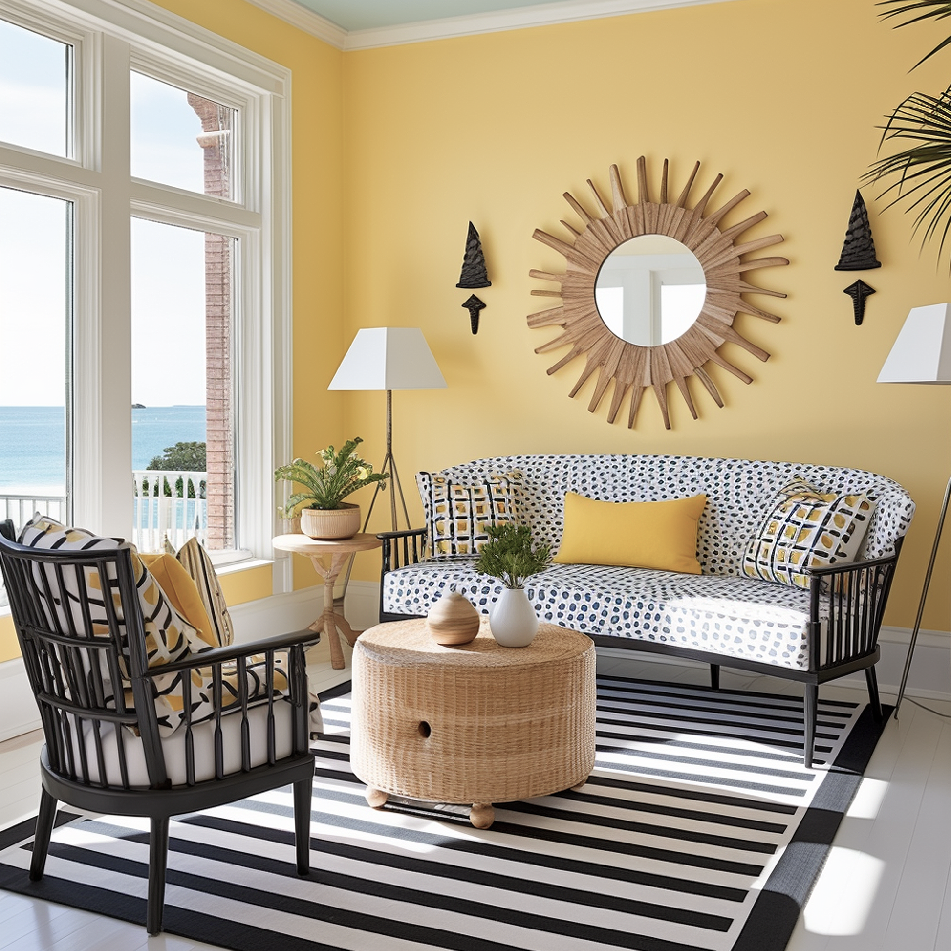 lemon sorbet painted living room