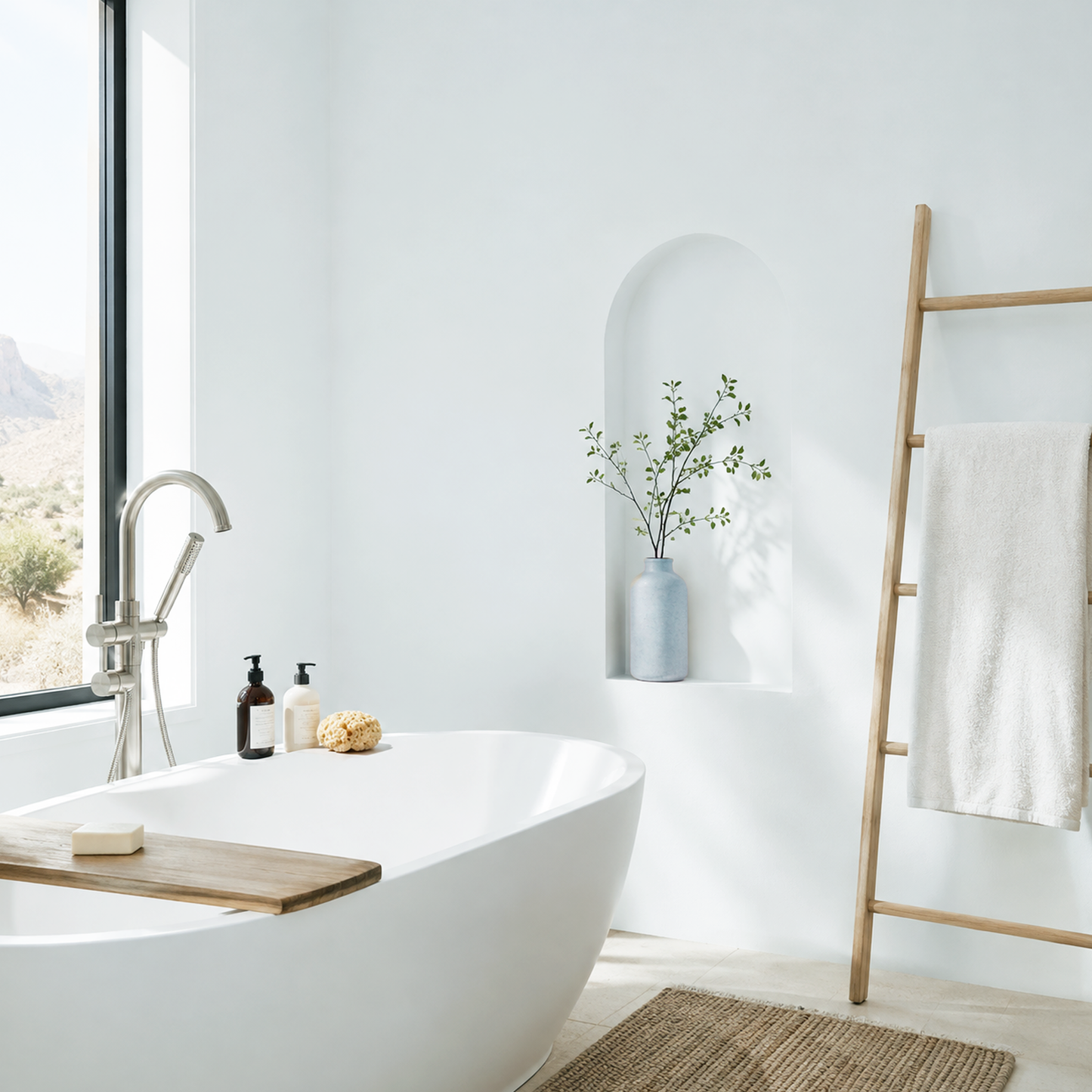 lily white painted bathroom