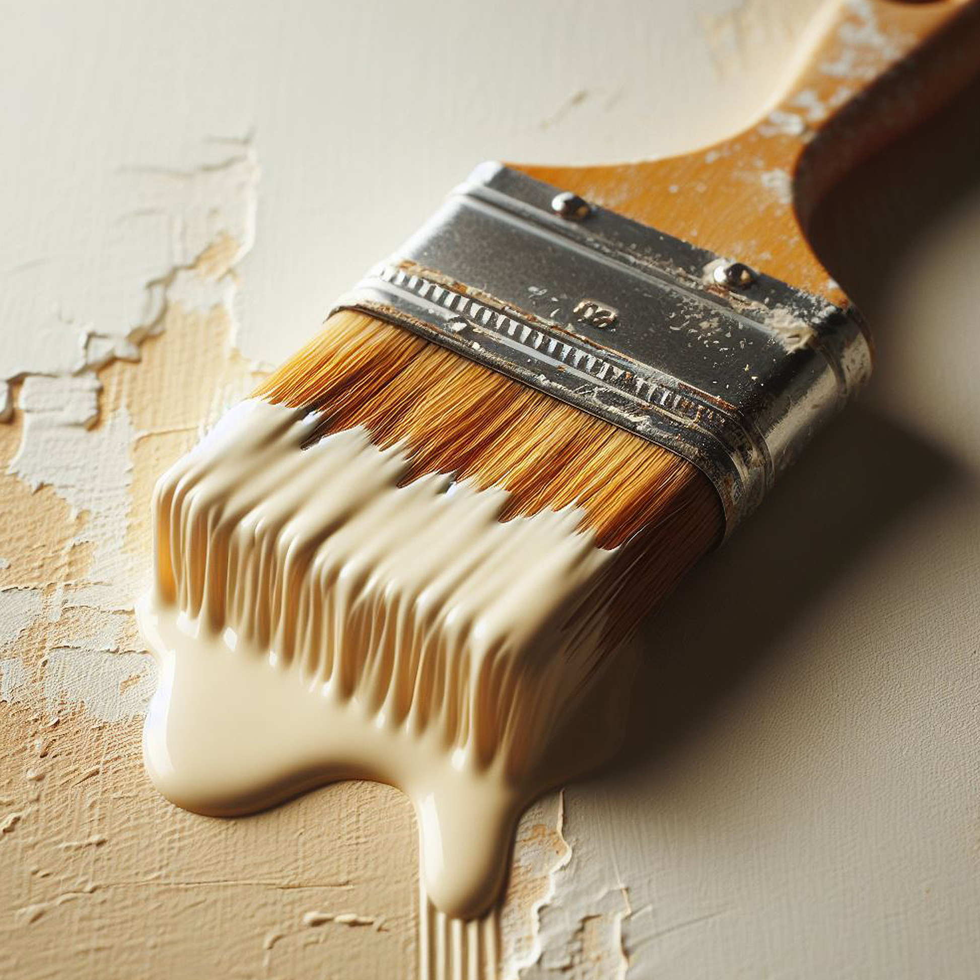 linen white paint brush