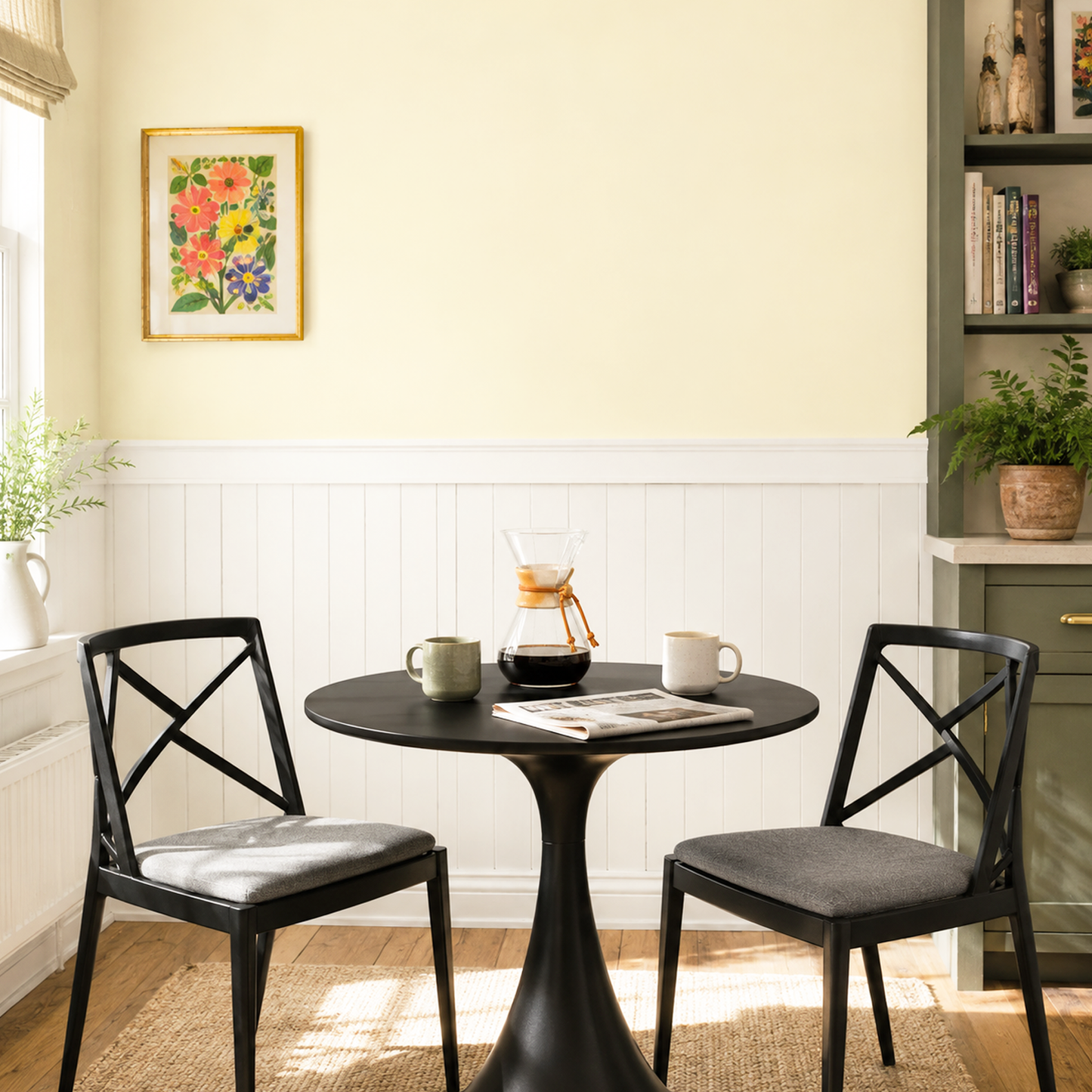 man on the moon brush painted reading nook