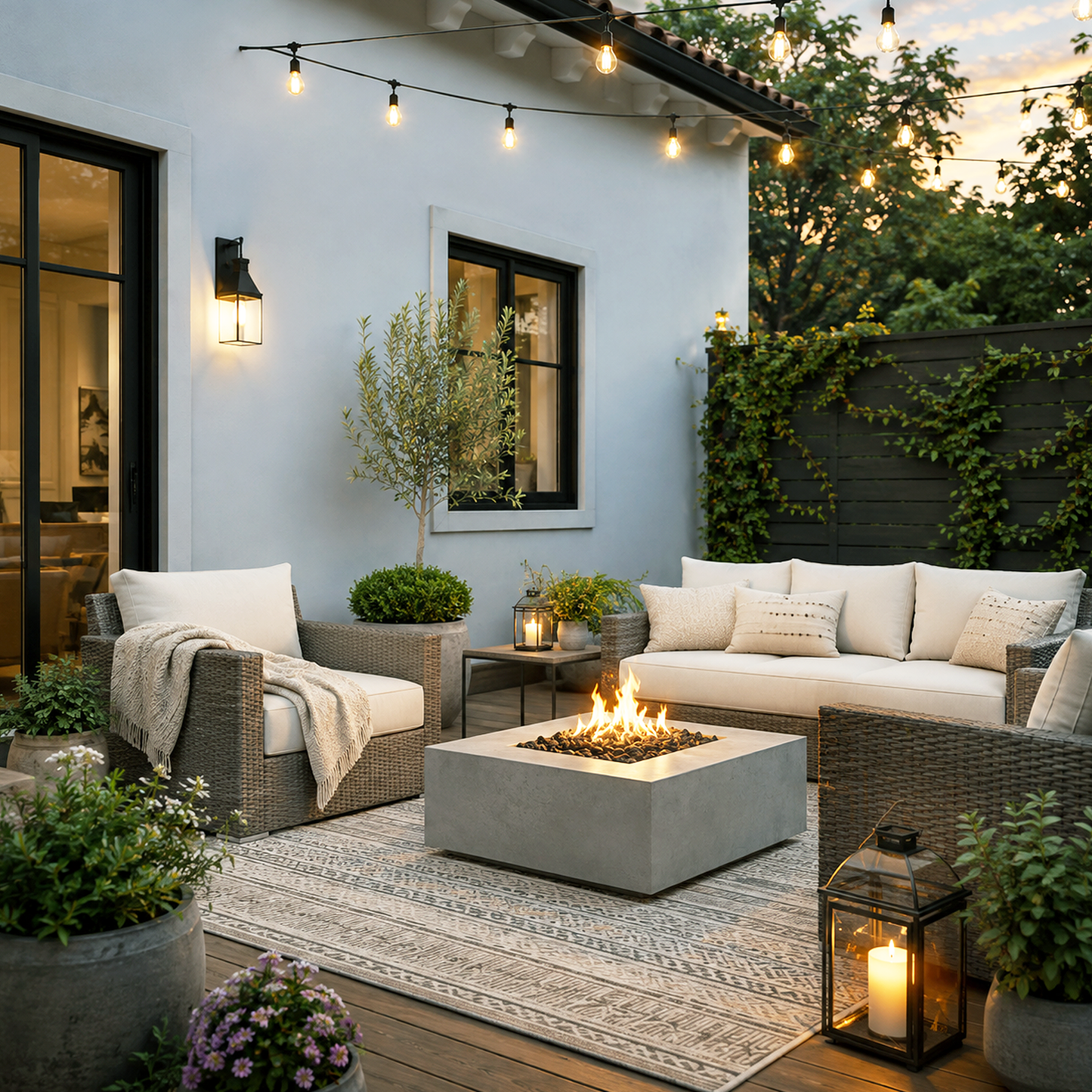 manor blue painted patio