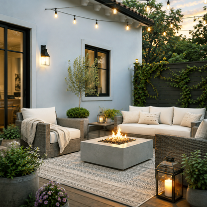 manor blue painted patio