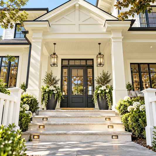 marble white painted entryway