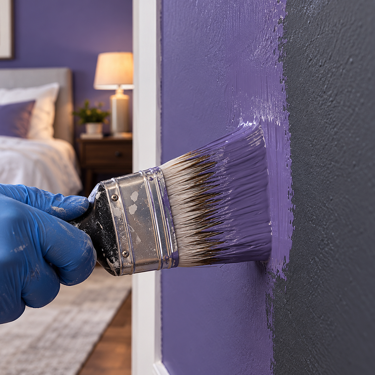 mauve bauhaus paint brush