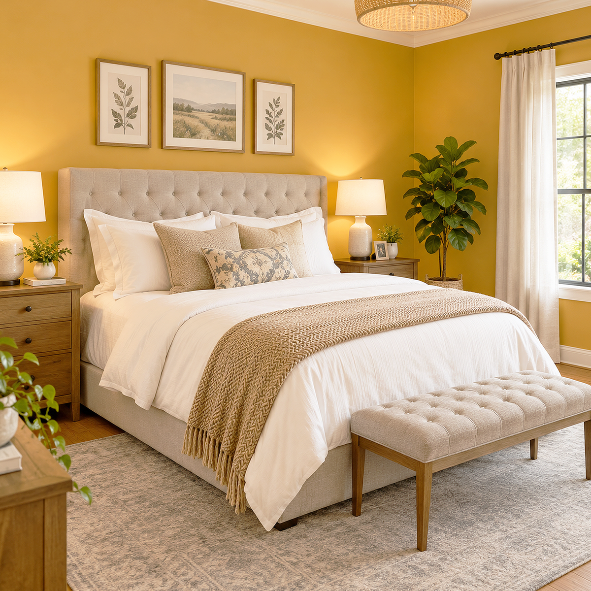 mayan gold painted bedroom