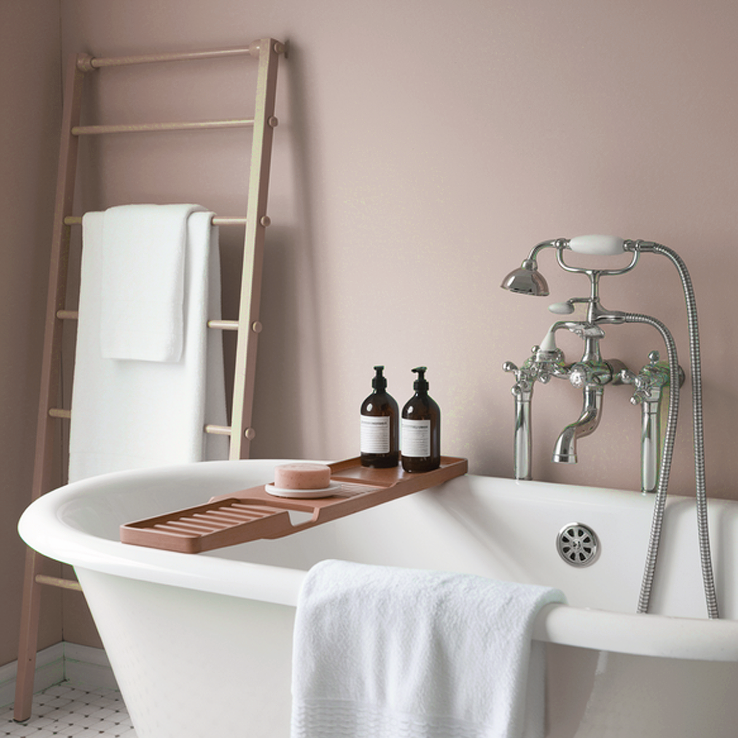 meadow pink painted bathroom