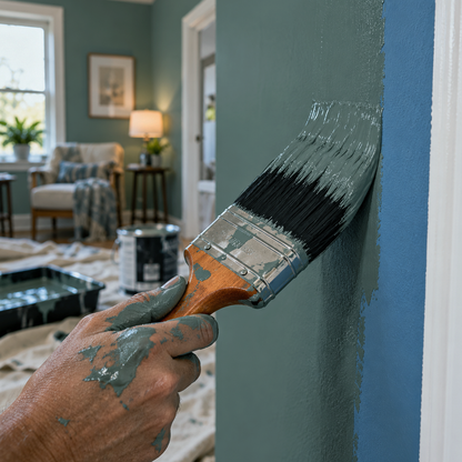 mediterranean teal paint brush