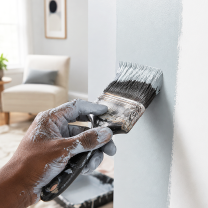 metallic silver paint brush