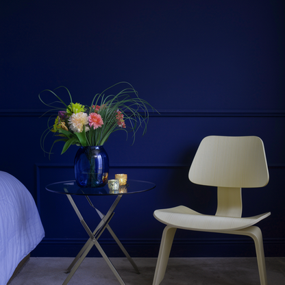 midnight navy painted bedroom