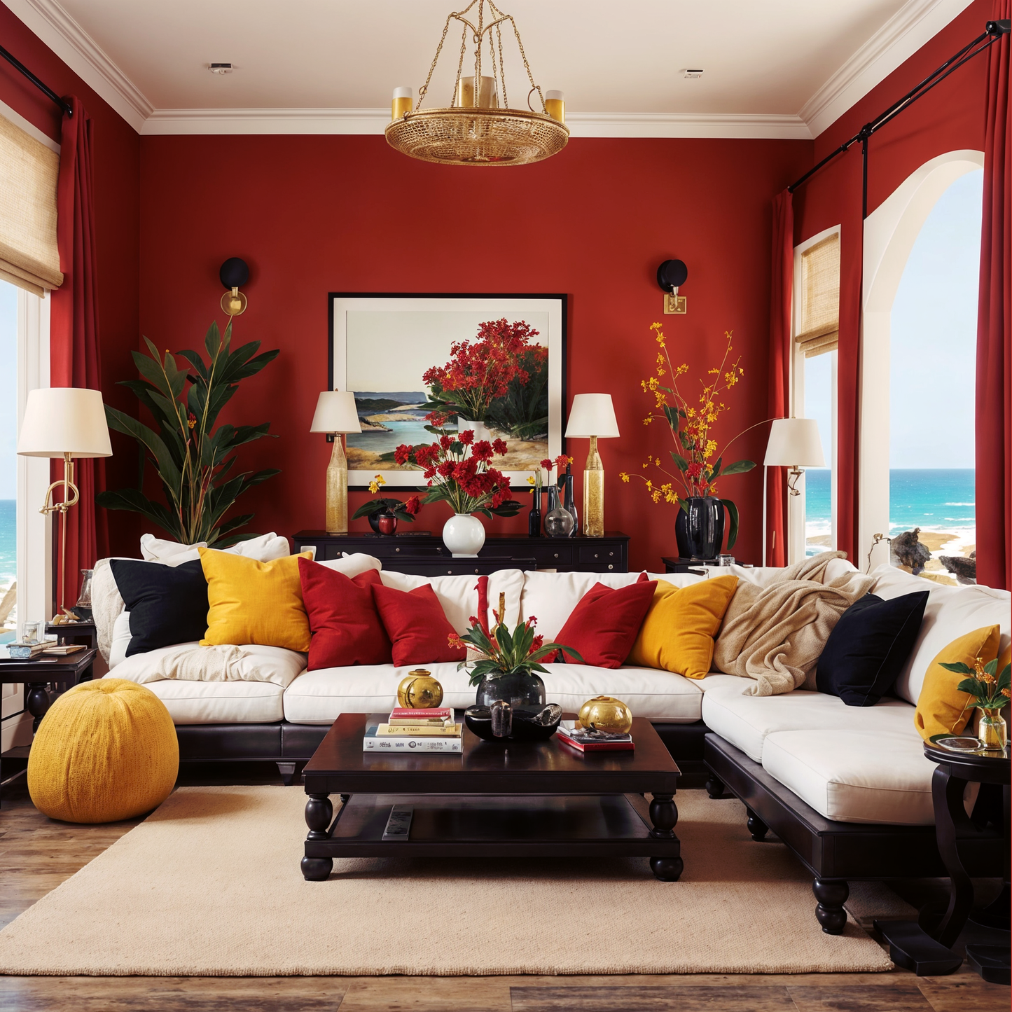 million dollar red paint living room