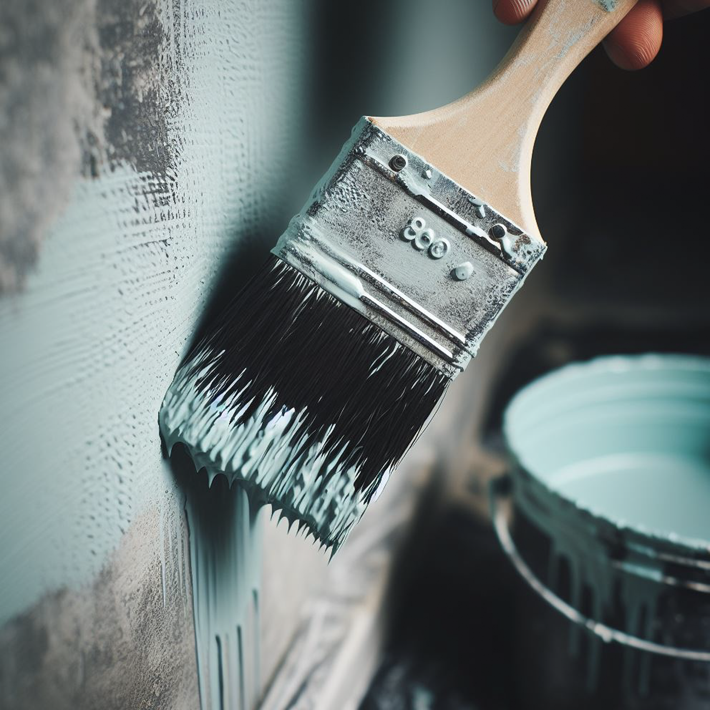 misty blue paint brush
