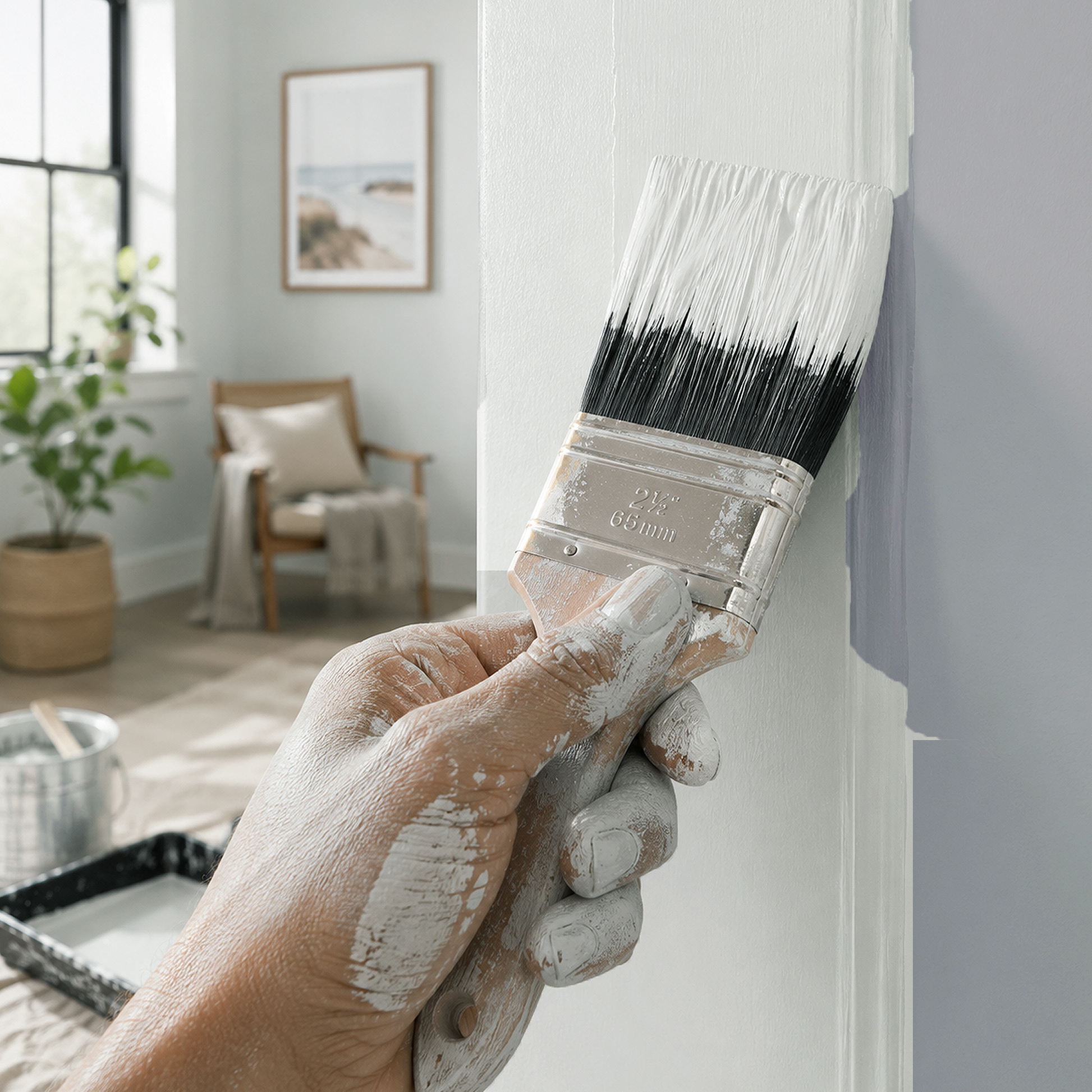 misty gray paint brush