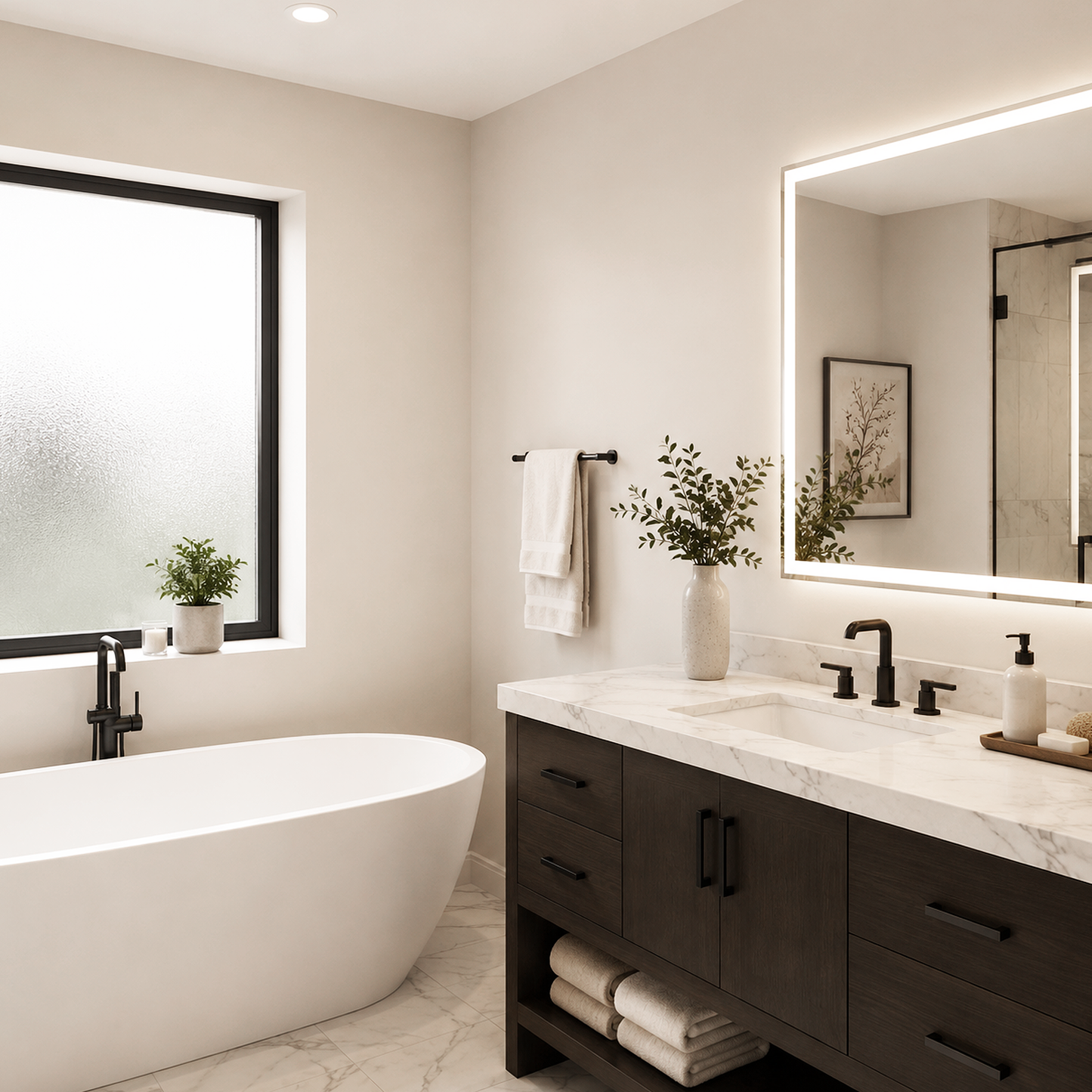 mocha cream painted bathroom