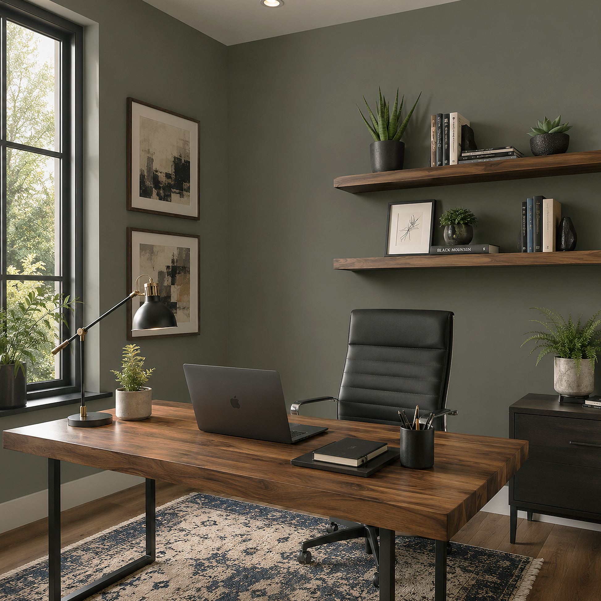 mohegan sage painted home office