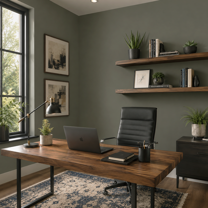 mohegan sage painted home office