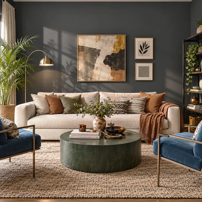 mopboard black painted living room