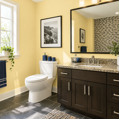 morning sunshine painted bathroom