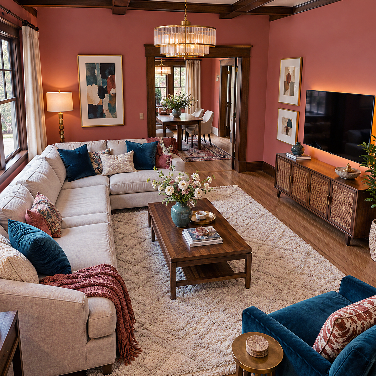 moroccan spice painted living room