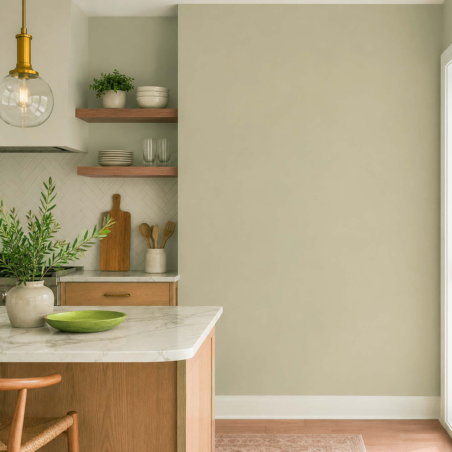 nantucket gray painted kitchen
