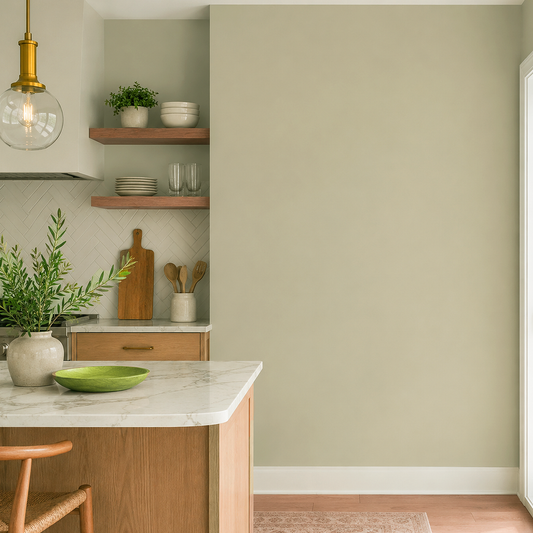 nantucket gray painted kitchen