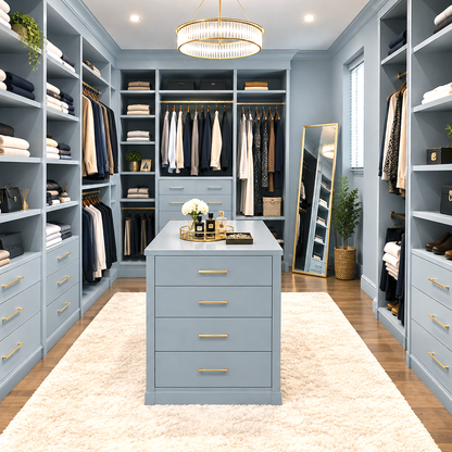new hope gray painted walk in closet