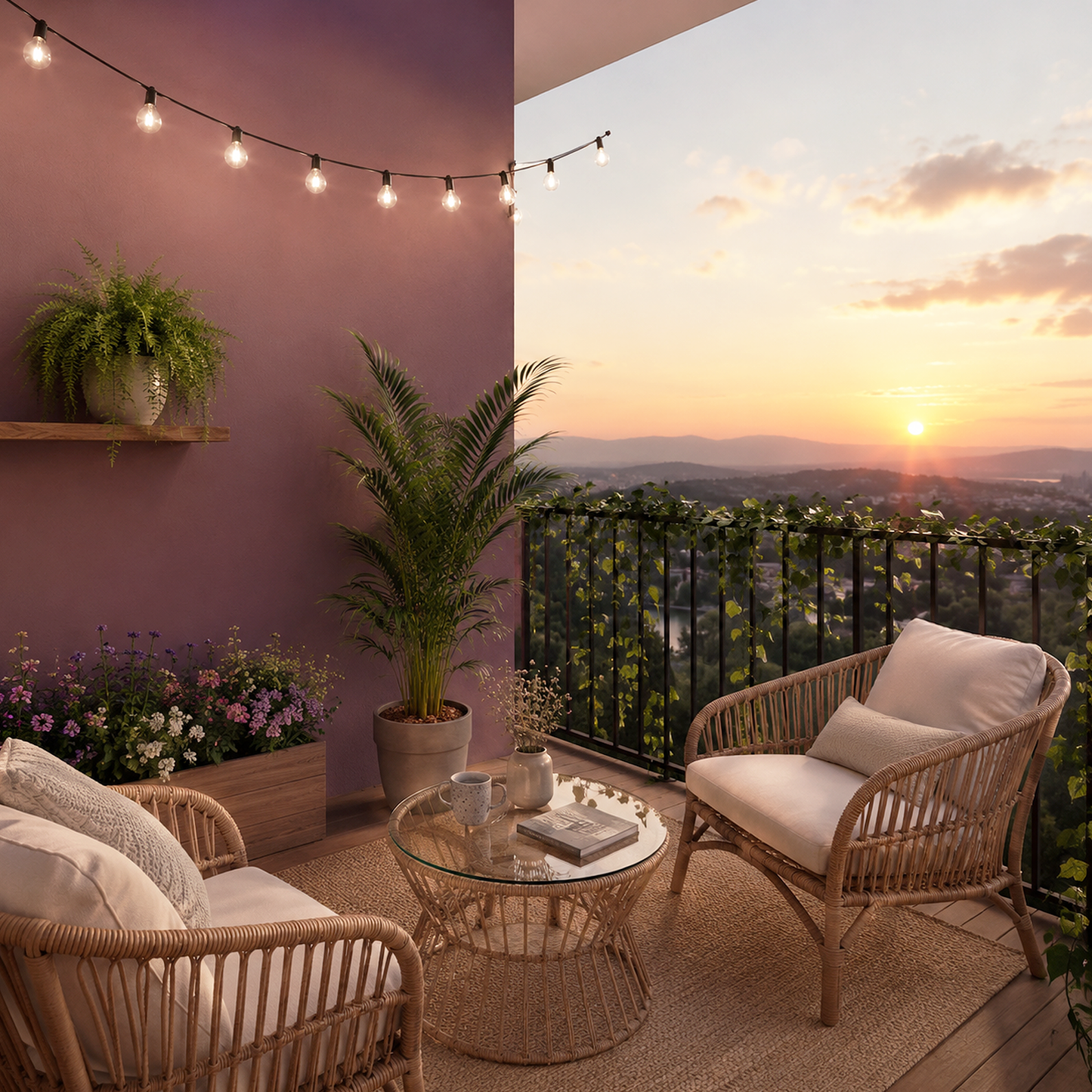 new london burgundy painted balcony
