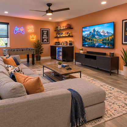 orange blossom painted game room