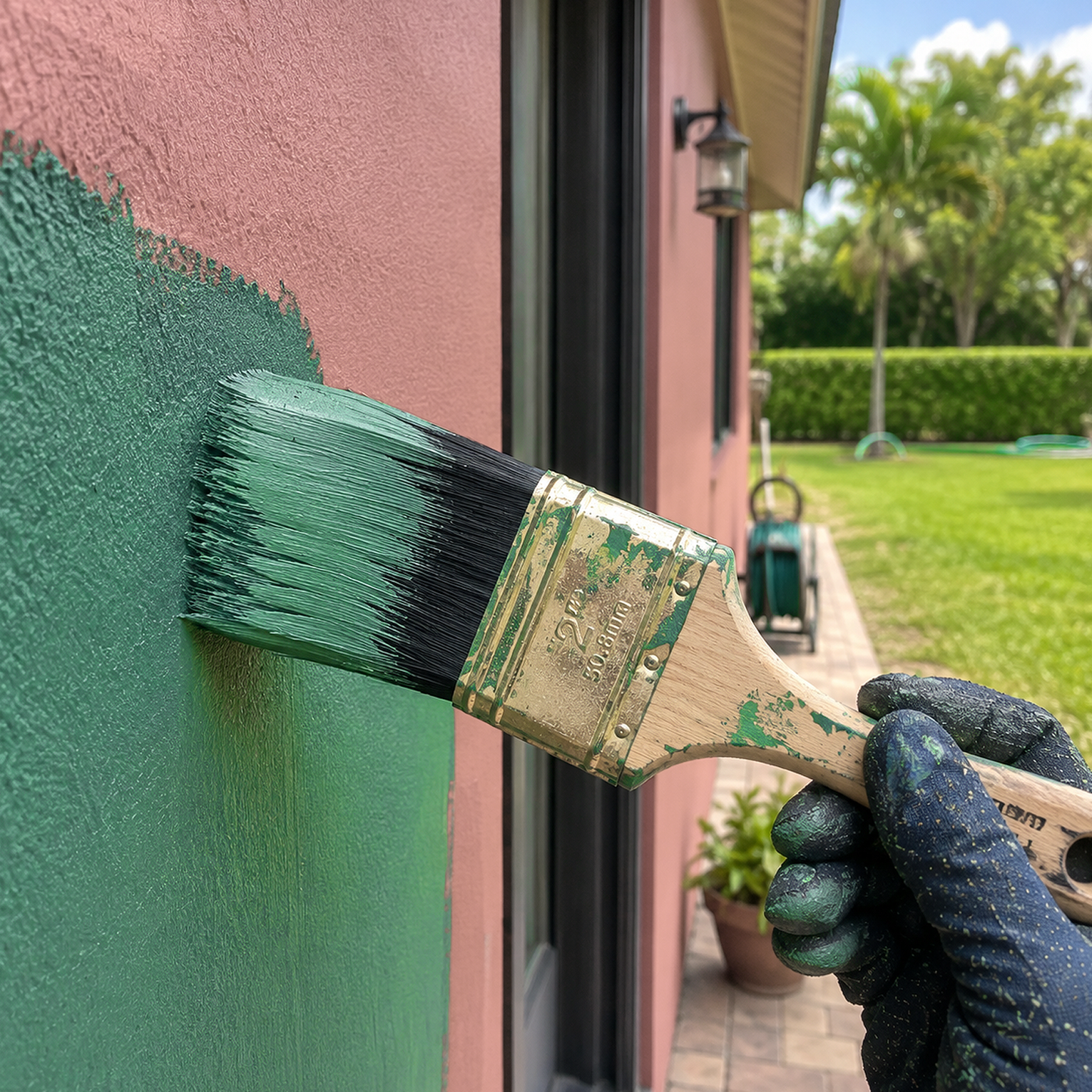 palm trees paint brush