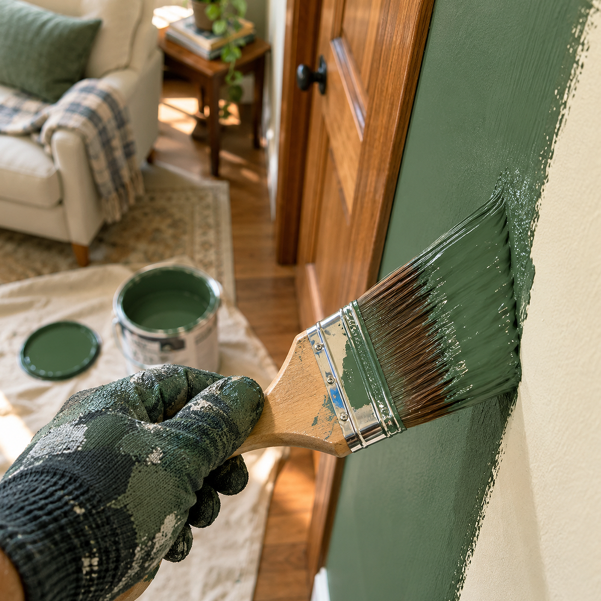 peale green paint brush