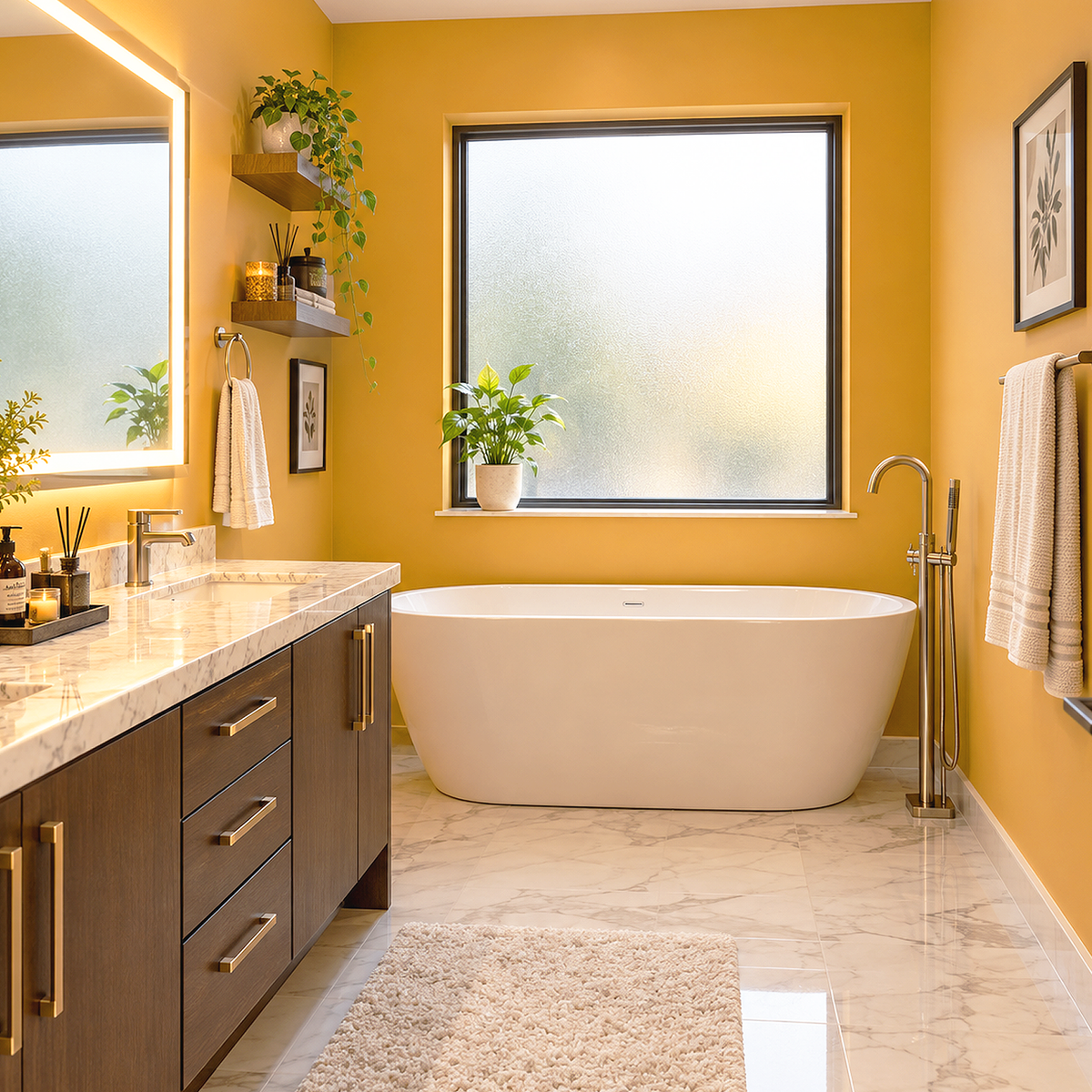 peanut butter painted bathroom