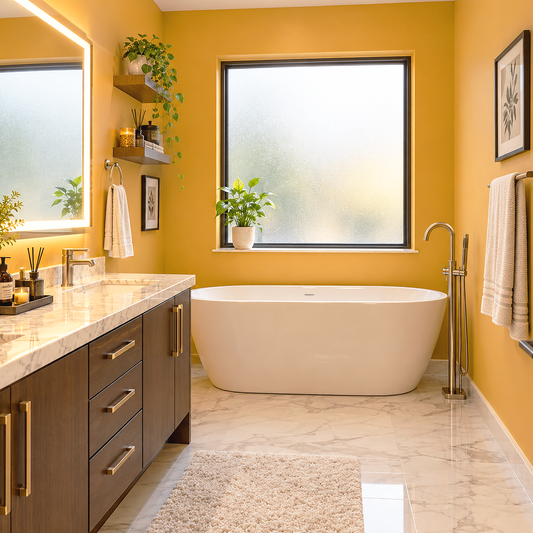 peanut butter painted bathroom