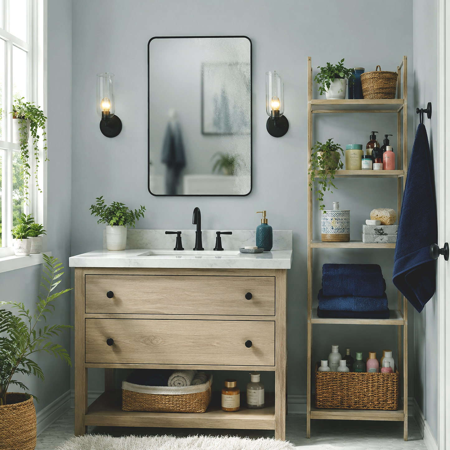 pelican gray painted bathroom