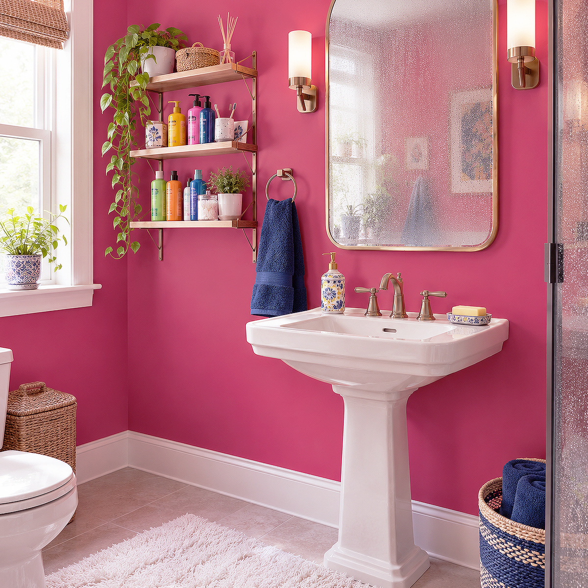 peony painted bathroom