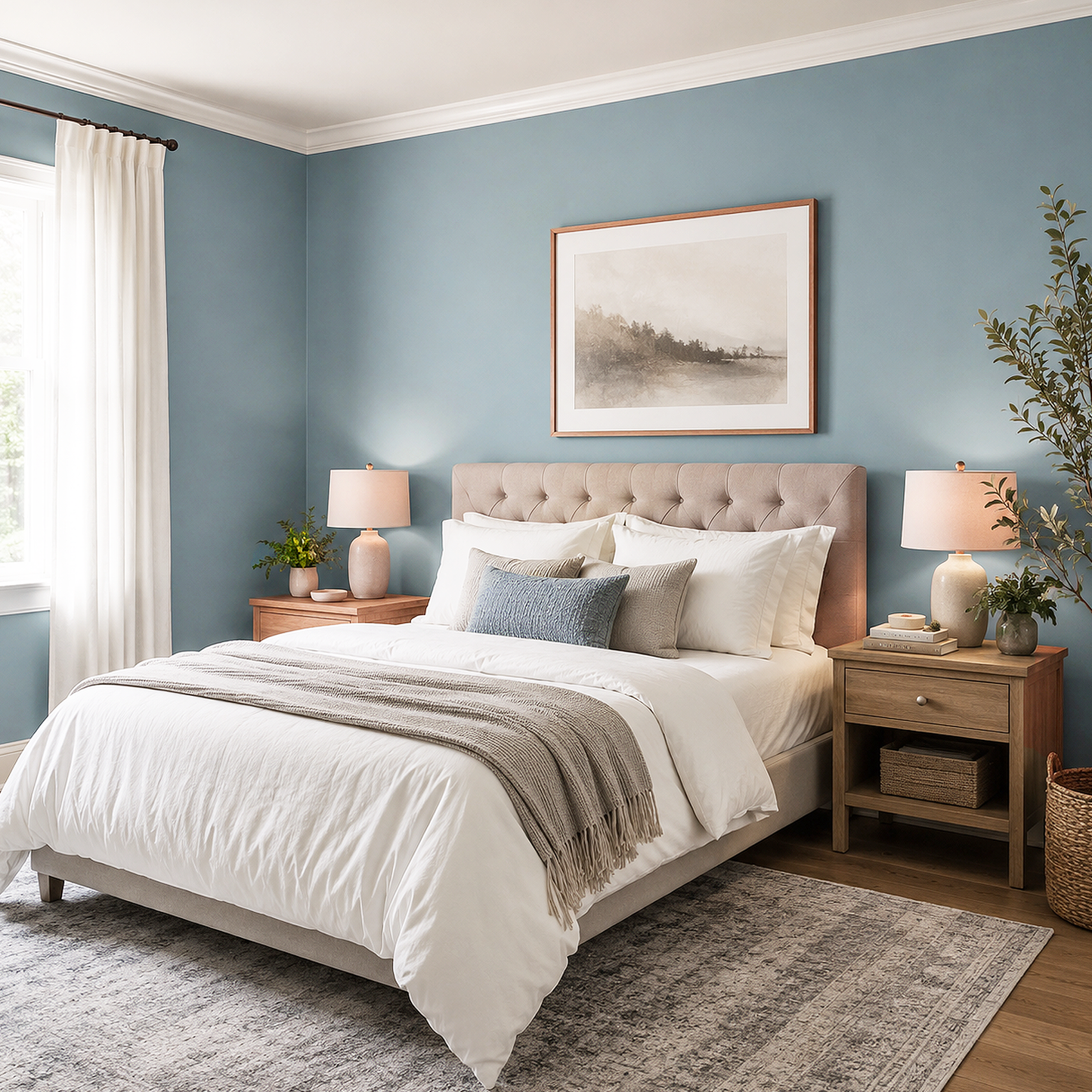 polaris blue painted bedroom
