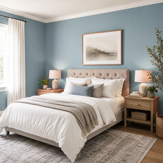 polaris blue painted bedroom