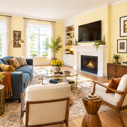 popcorn kernel painted living room