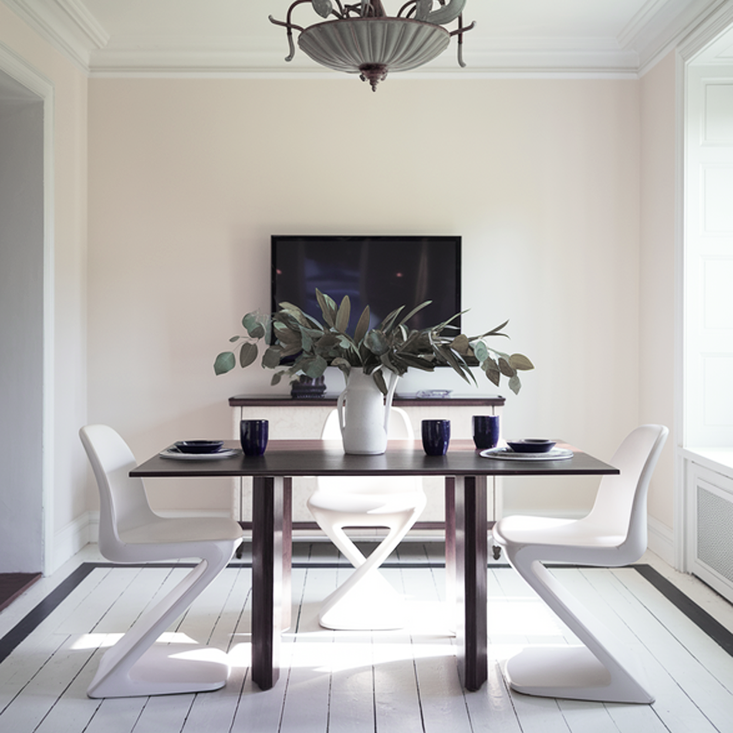 portland gray painted dinning room